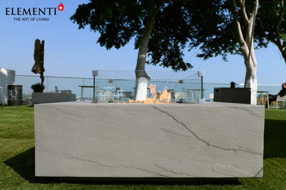 Elementi Plus Capertee 40" Square Space Grey Concrete Natural Gas Fire Table