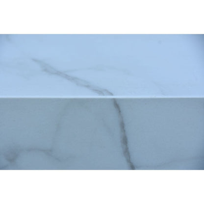 Elementi Plus Carrara 28" Bianco White Marble Porcelain Fire Table