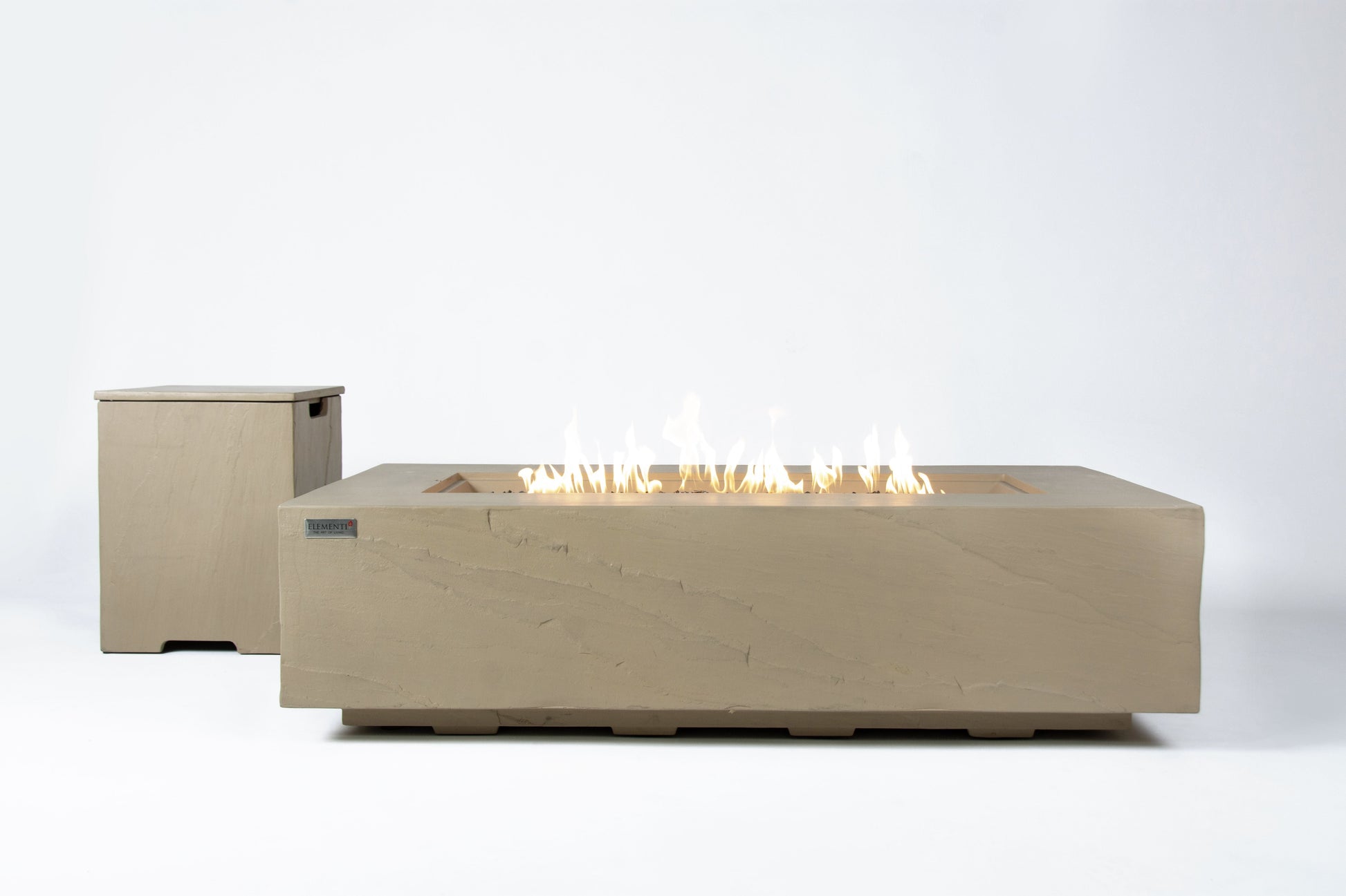 Elementi Plus Colorado 32" Rectangle Sunlight Yellow Concrete Sandstone Liquid Propane Fire Table