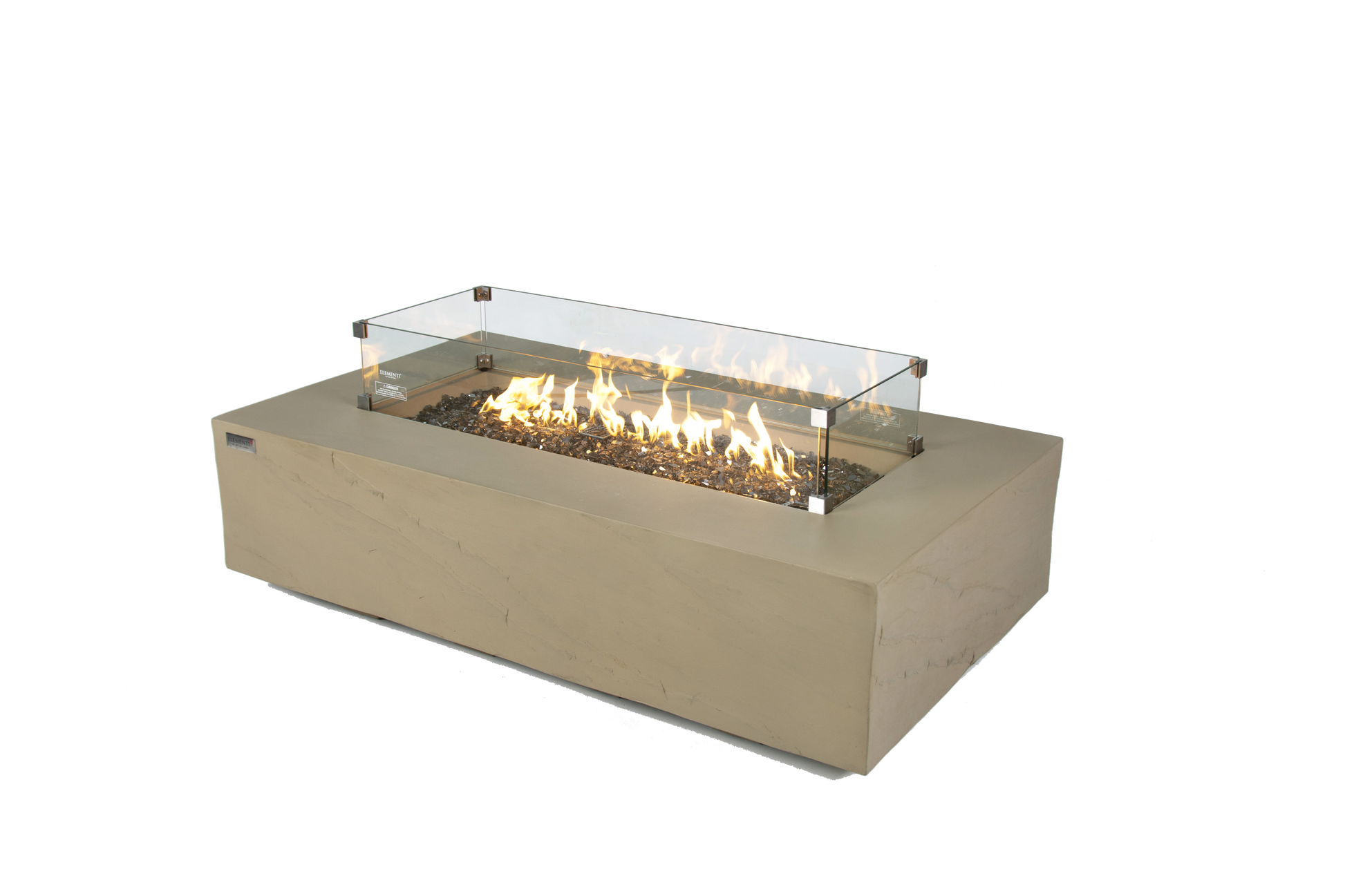 Elementi Plus Colorado 32" Rectangle Sunlight Yellow Concrete Sandstone Liquid Propane Fire Table