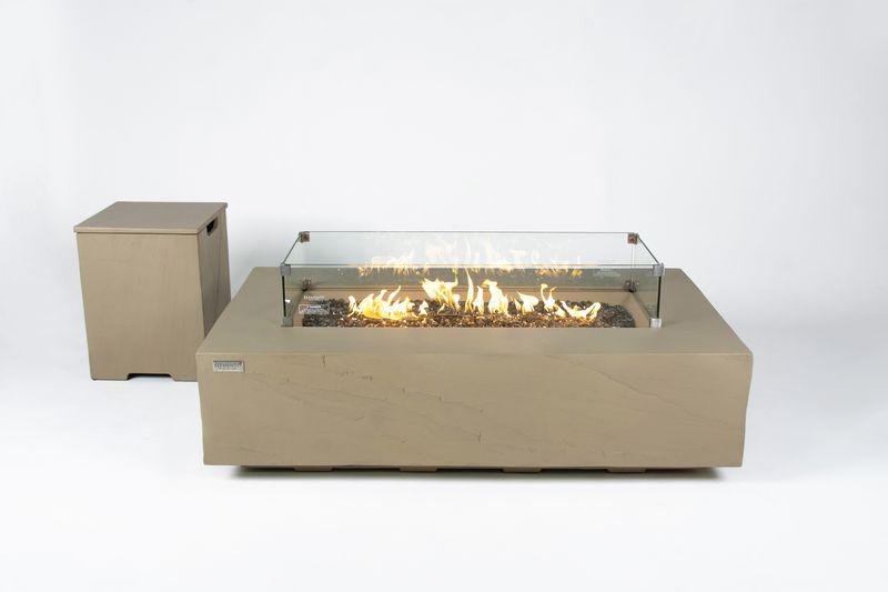 Elementi Plus Colorado 32" Rectangle Sunlight Yellow Concrete Sandstone Natural Gas Fire Table
