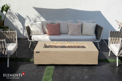 Elementi Plus Colorado 32" Rectangle Sunlight Yellow Concrete Sandstone Natural Gas Fire Table