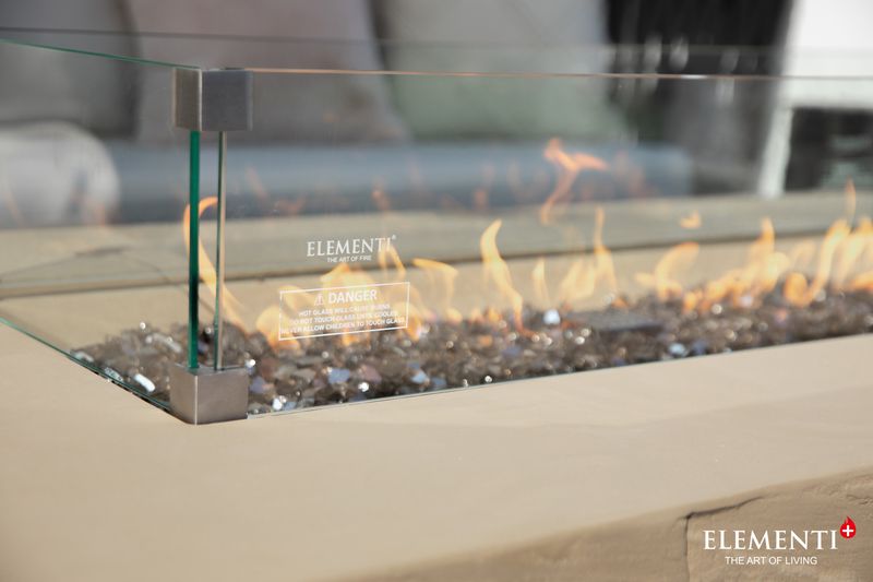 Elementi Plus Colorado 32" Rectangle Sunlight Yellow Concrete Sandstone Natural Gas Fire Table