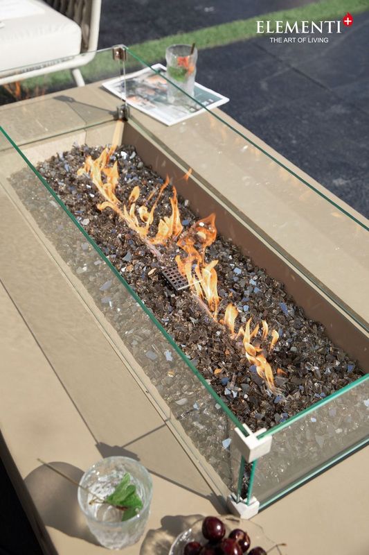 Elementi Plus Colorado 32" Rectangle Sunlight Yellow Concrete Sandstone Natural Gas Fire Table