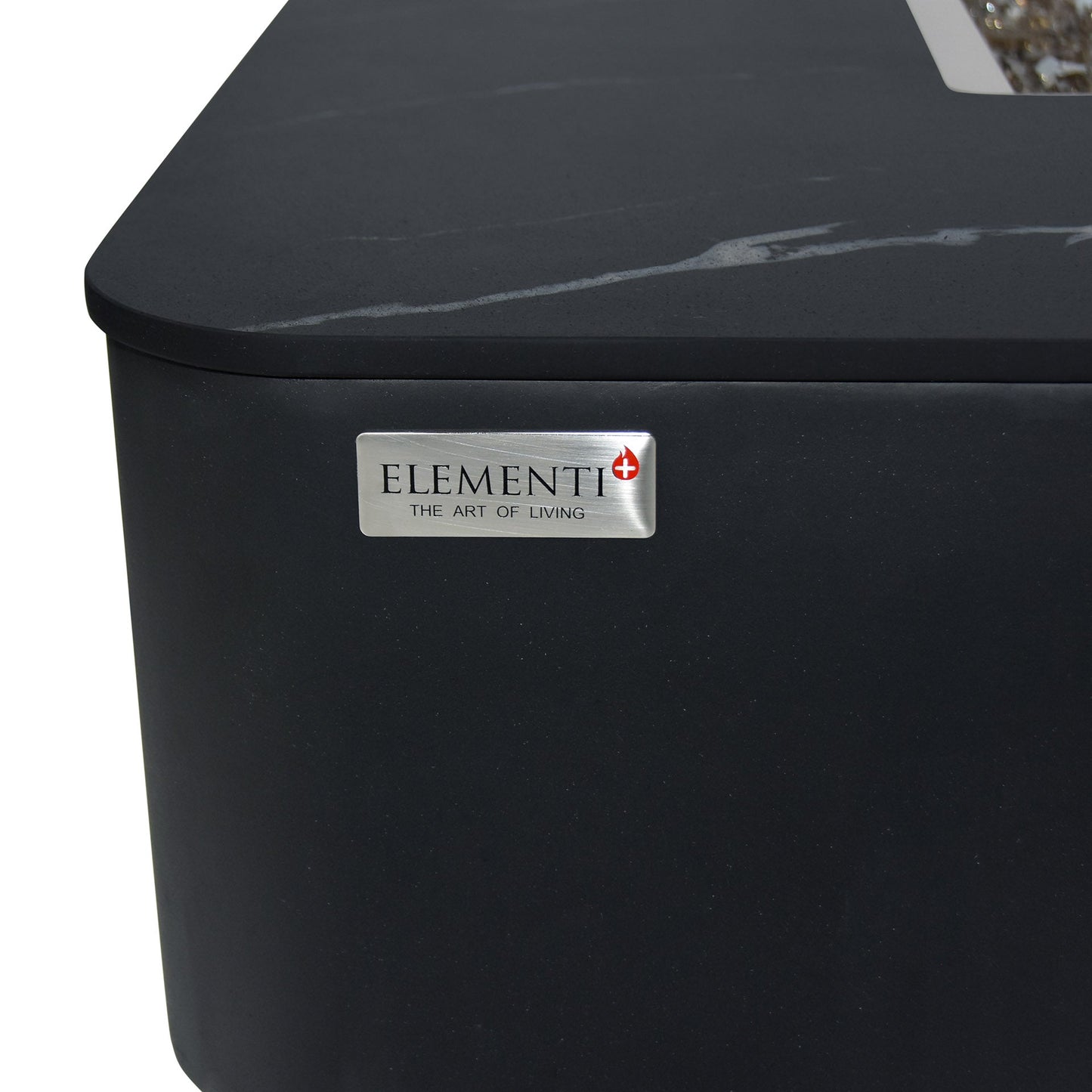 Elementi Plus Copenhagen 42" Bulgaria Black Liquid Propane Marble Porcelain Fire Table