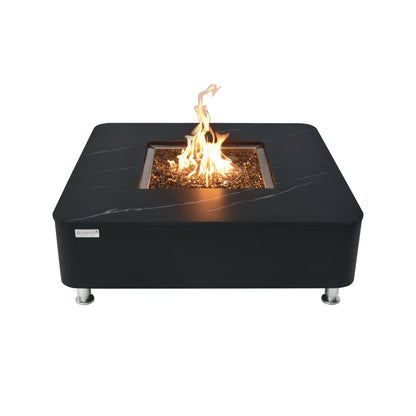 Elementi Plus Copenhagen 42" Bulgaria Black Marble Porcelain Natural Gas Fire Table
