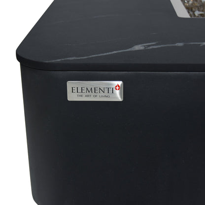 Elementi Plus Copenhagen 42" Bulgaria Black Marble Porcelain Natural Gas Fire Table