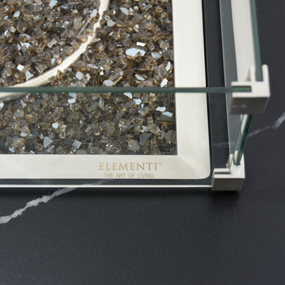 Elementi Plus Copenhagen 42" Bulgaria Black Marble Porcelain Natural Gas Fire Table