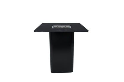 Elementi Plus Koln 39" Bulgaria Black Marble Porcelain Liquid Propane Bar Table