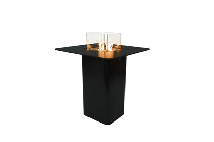 Elementi Plus Koln 39" Bulgaria Black Marble Porcelain Liquid Propane Bar Table