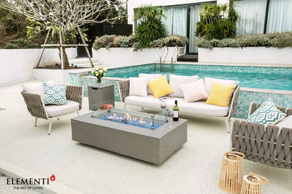 Elementi Plus Meteora 32" Rectangle Space Grey Concrete Liquid Propane Sandstone Fire Table