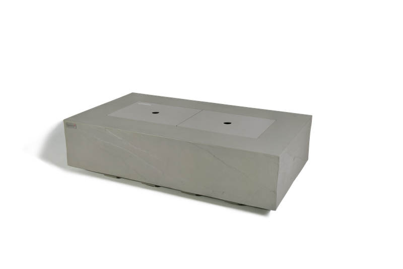 Elementi Plus Meteora 32" Rectangle Space Grey Concrete Liquid Propane Sandstone Fire Table