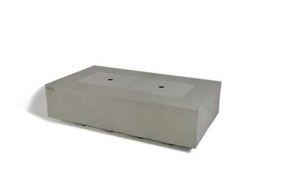 Elementi Plus Meteora 32" Rectangle Space Grey Concrete Liquid Propane Sandstone Fire Table