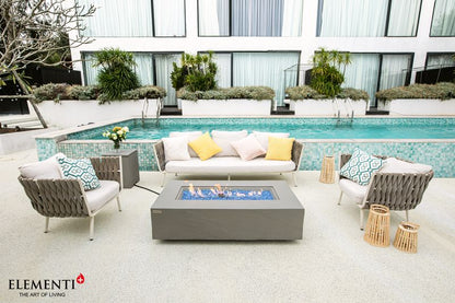 Elementi Plus Meteora 32" Rectangle Space Grey Concrete Natural Gas Sandstone Fire Table