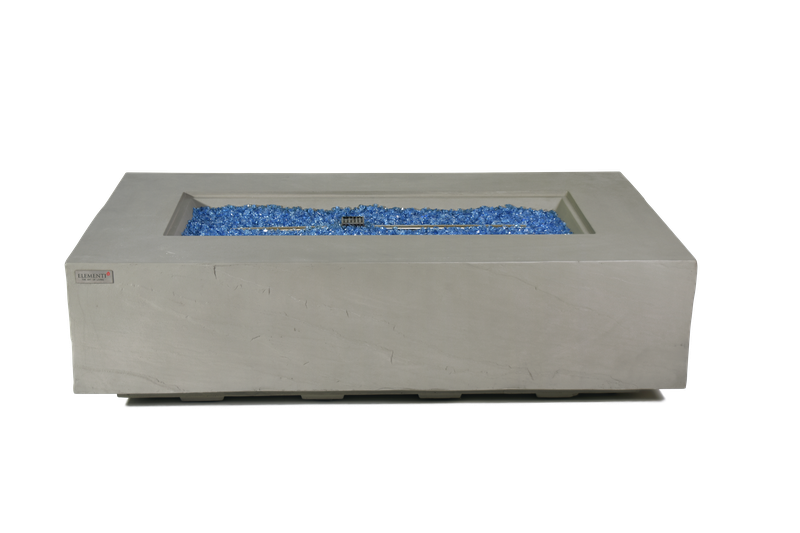 Elementi Plus Meteora 32" Rectangle Space Grey Concrete Natural Gas Sandstone Fire Table