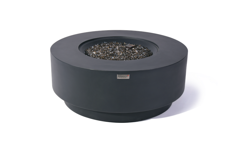 Elementi Plus Nimes 41" Round Frosted Cream White Concrete Natural Gas Fire Table