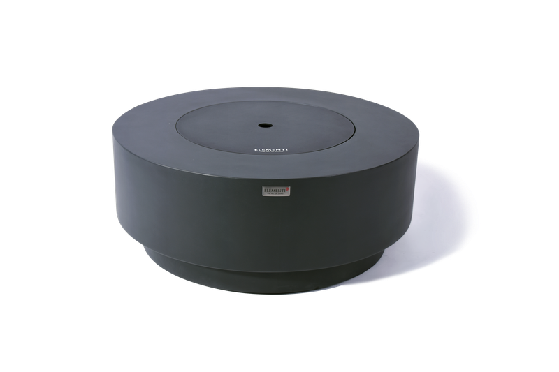 Elementi Plus Nimes 41" Round Frosted Cream White Concrete Natural Gas Fire Table