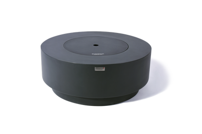 Elementi Plus Nimes 41" Round Frosted Cream White Concrete Natural Gas Fire Table