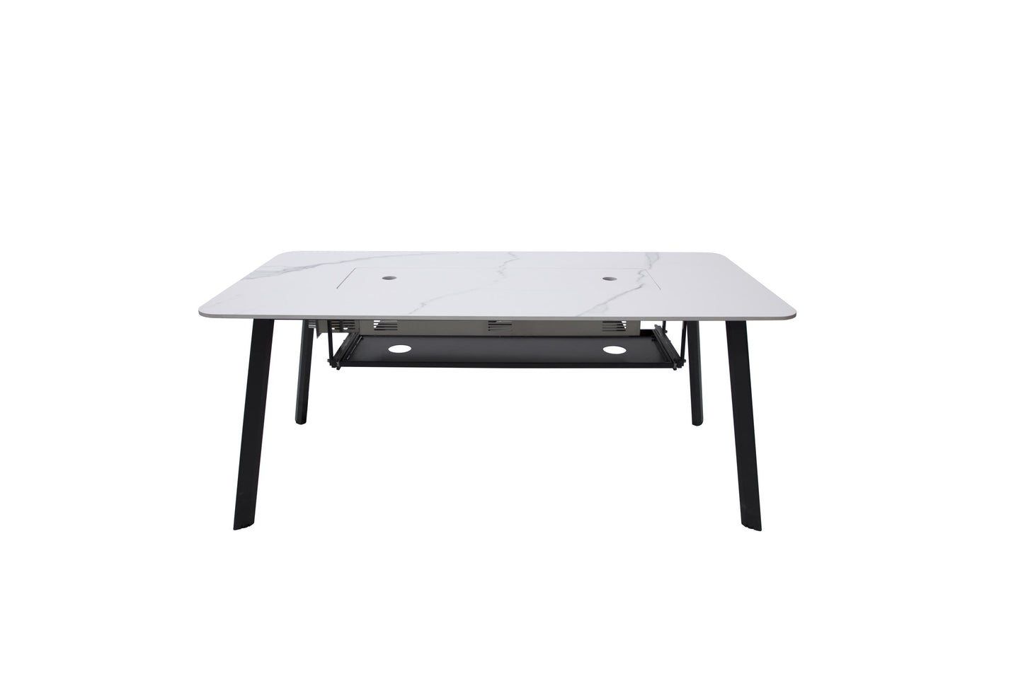Elementi Plus Oslo 35" Bianco White Marble Porcelain Natural Gas Dining Table