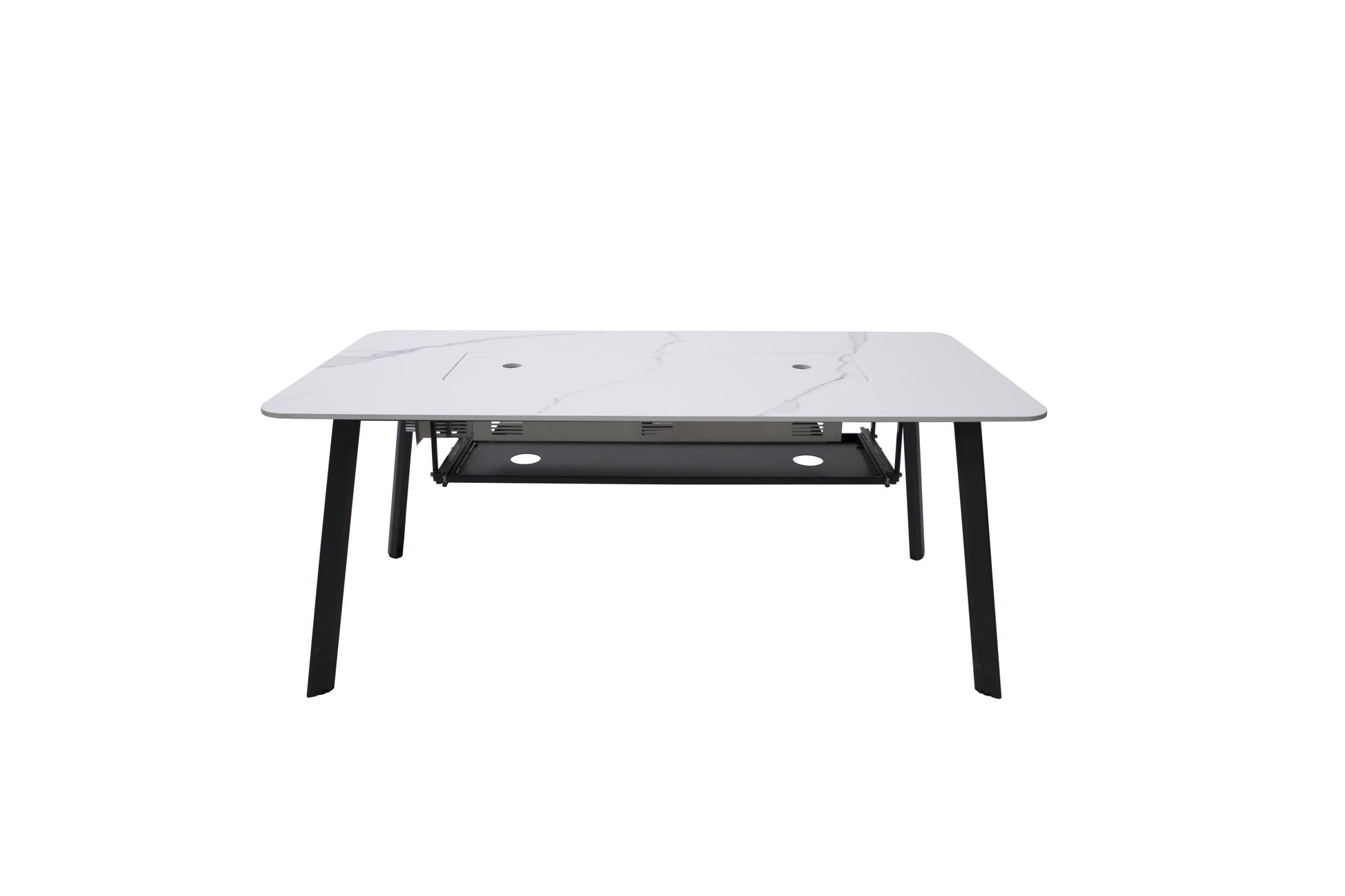 Elementi Plus Oslo 35" Bianco White Marble Porcelain Natural Gas Dining Table