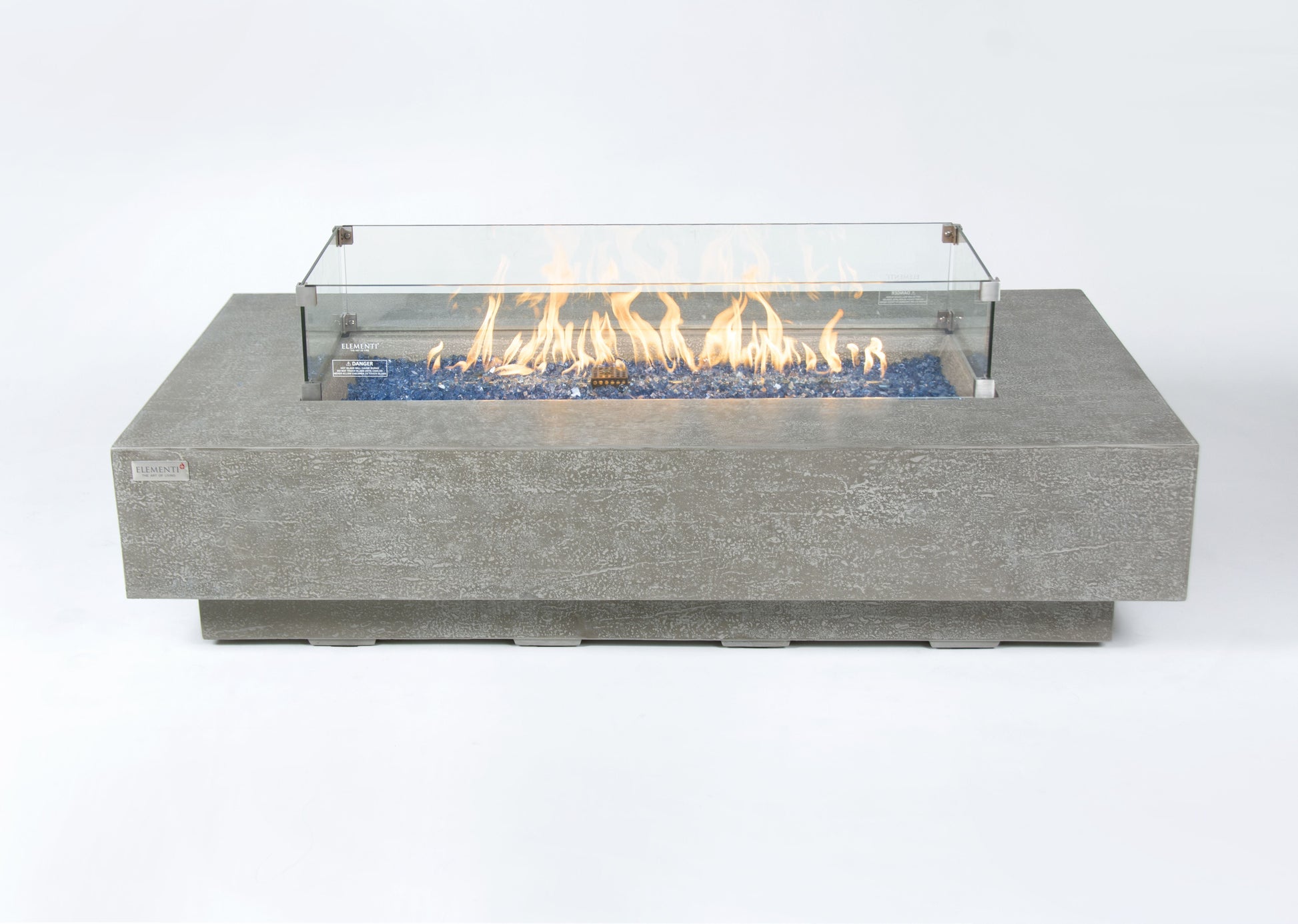 Elementi Plus Riviera 32" Rectangle Light Grey Concrete Liquid Propane Fire Table