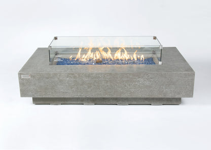 Elementi Plus Riviera 32" Rectangle Light Grey Concrete Liquid Propane Fire Table