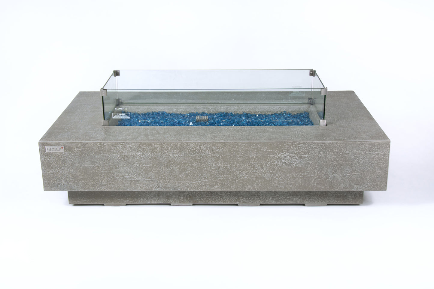 Elementi Plus Riviera 32" Rectangle Light Grey Concrete Liquid Propane Fire Table