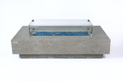 Elementi Plus Riviera 32" Rectangle Light Grey Concrete Liquid Propane Fire Table