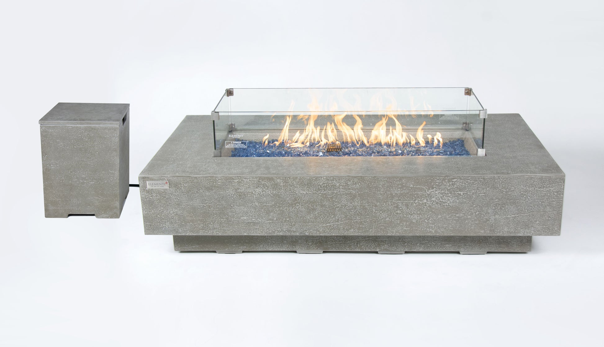 Elementi Plus Riviera 32" Rectangle Light Grey Concrete Natural Gas Fire Table