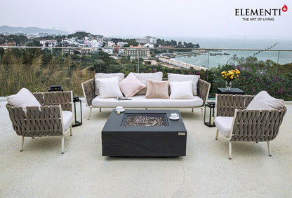 Elementi Plus Roraima 40" Square Slate Black Concrete Liquid Propane Fire Table