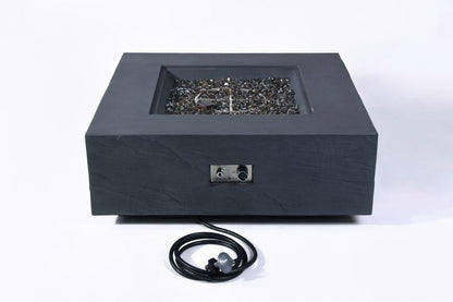 Elementi Plus Roraima 40" Square Slate Black Concrete Liquid Propane Fire Table