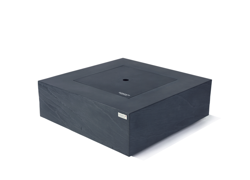 Elementi Plus Roraima 40" Square Slate Black Concrete Liquid Propane Fire Table