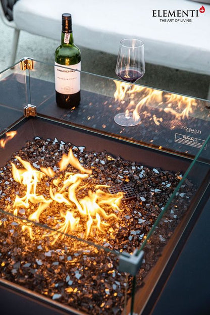 Elementi Plus Roraima 40" Square Slate Black Concrete Liquid Propane Fire Table
