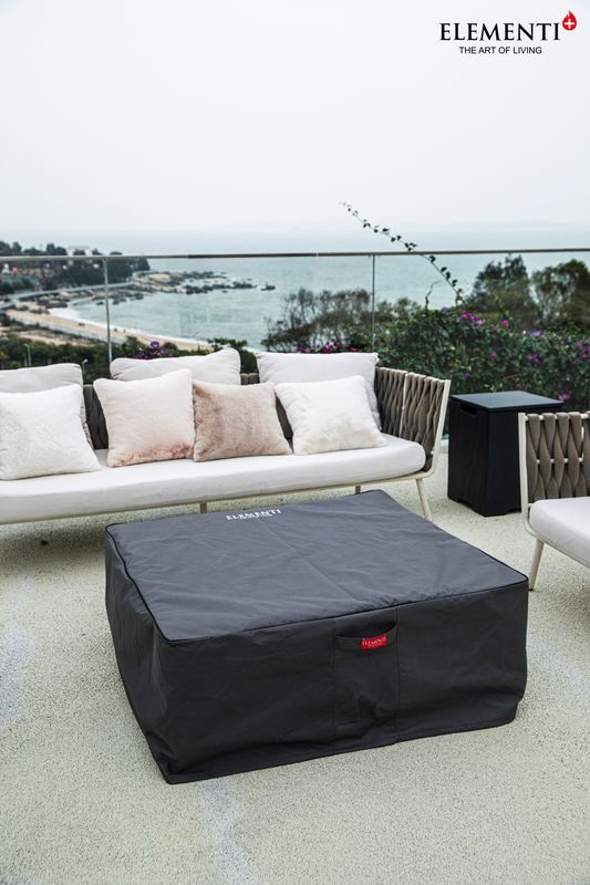 Elementi Plus Roraima 40" Square Slate Black Concrete Liquid Propane Fire Table