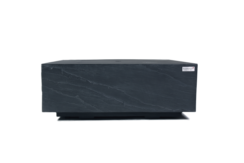 Elementi Plus Roraima 40" Square Slate Black Concrete Natural Gas Fire Table