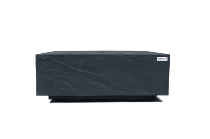 Elementi Plus Roraima 40" Square Slate Black Concrete Natural Gas Fire Table