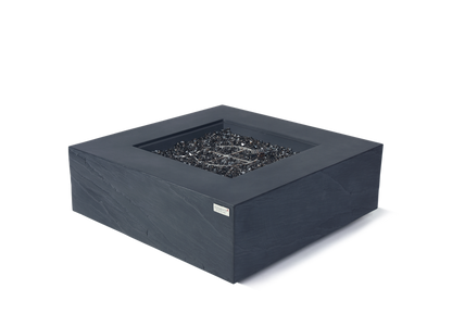 Elementi Plus Roraima 40" Square Slate Black Concrete Natural Gas Fire Table