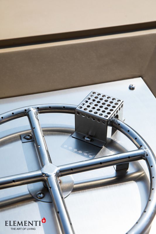 Elementi Plus Uluru 40" Square Sunlight Yellow Concrete Liquid Propane Fire Table