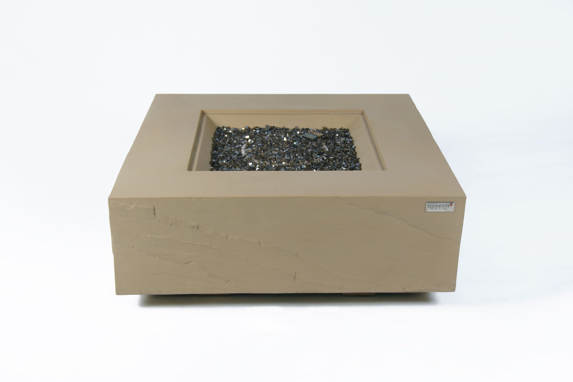 Elementi Plus Uluru 40" Square Sunlight Yellow Concrete Liquid Propane Fire Table