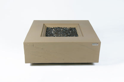 Elementi Plus Uluru 40" Square Sunlight Yellow Concrete Liquid Propane Fire Table