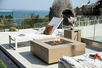 Elementi Plus Uluru 40" Square Sunlight Yellow Concrete Natural Gas Fire Table