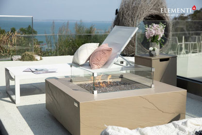 Elementi Plus Uluru 40" Square Sunlight Yellow Concrete Natural Gas Fire Table