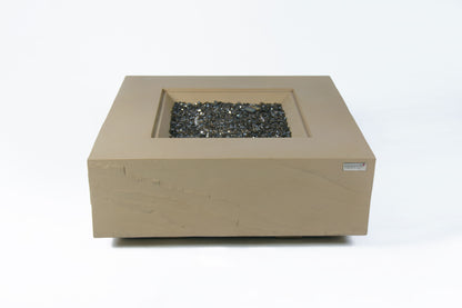 Elementi Plus Uluru 40" Square Sunlight Yellow Concrete Natural Gas Fire Table