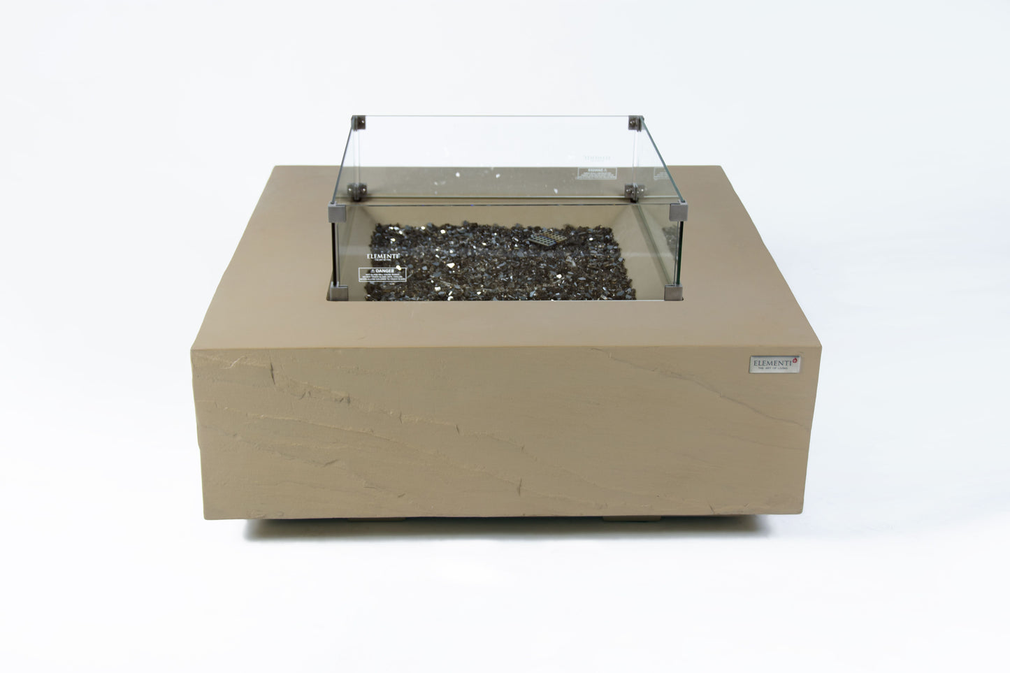 Elementi Plus Uluru 40" Square Sunlight Yellow Concrete Natural Gas Fire Table