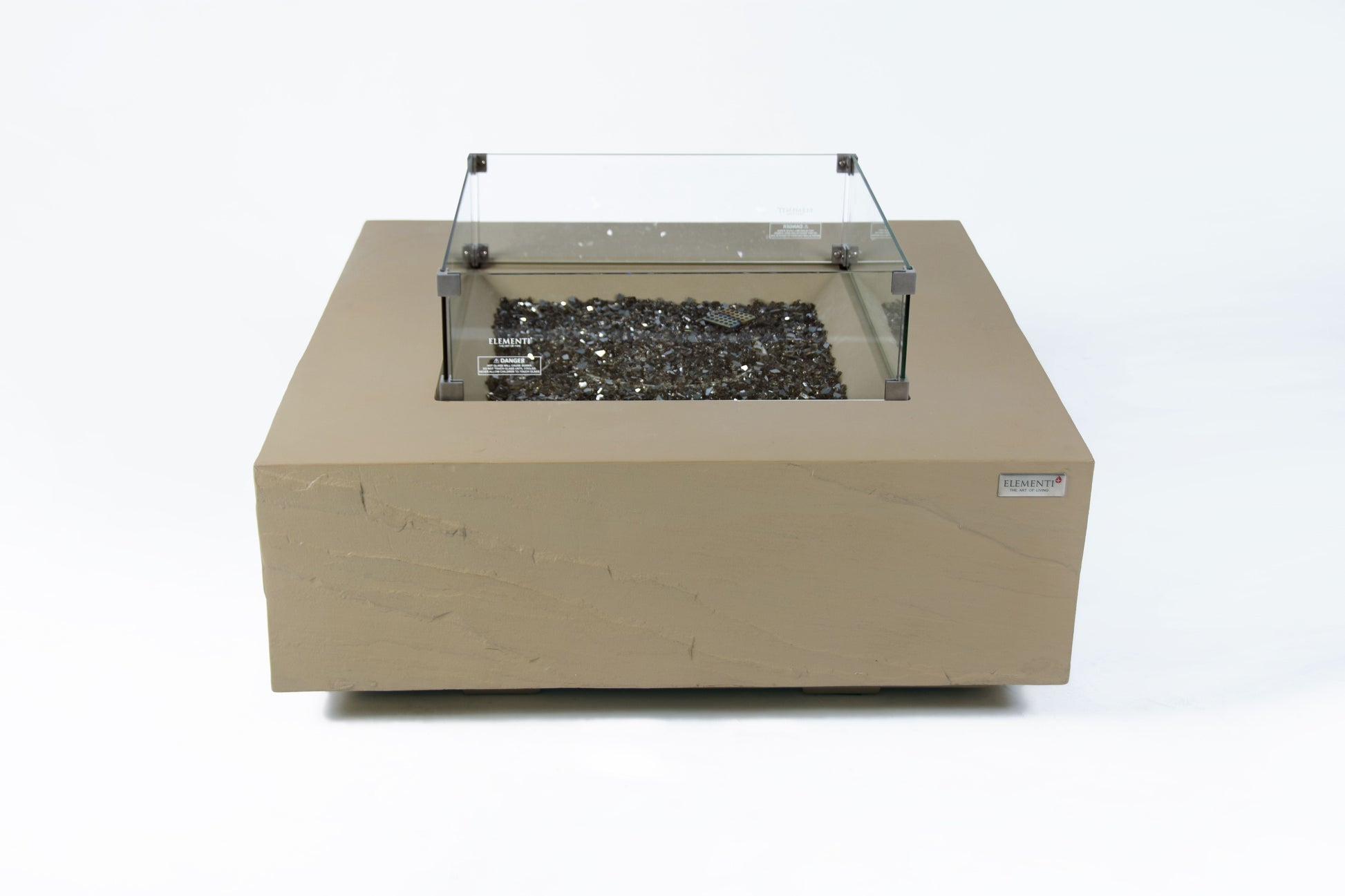 Elementi Plus Uluru 40" Square Sunlight Yellow Concrete Natural Gas Fire Table