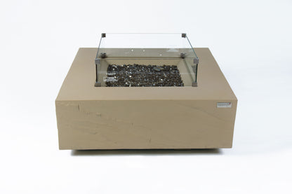 Elementi Plus Uluru 40" Square Sunlight Yellow Concrete Natural Gas Fire Table