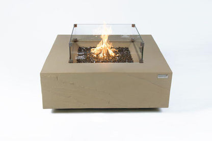 Elementi Plus Uluru 40" Square Sunlight Yellow Concrete Natural Gas Fire Table