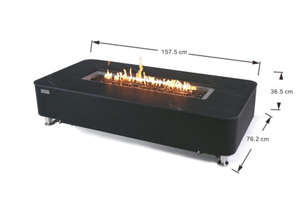 Elementi Plus Valencia 30" Bulgaria Black Liquid Propane Marble Porcelain Fire Table