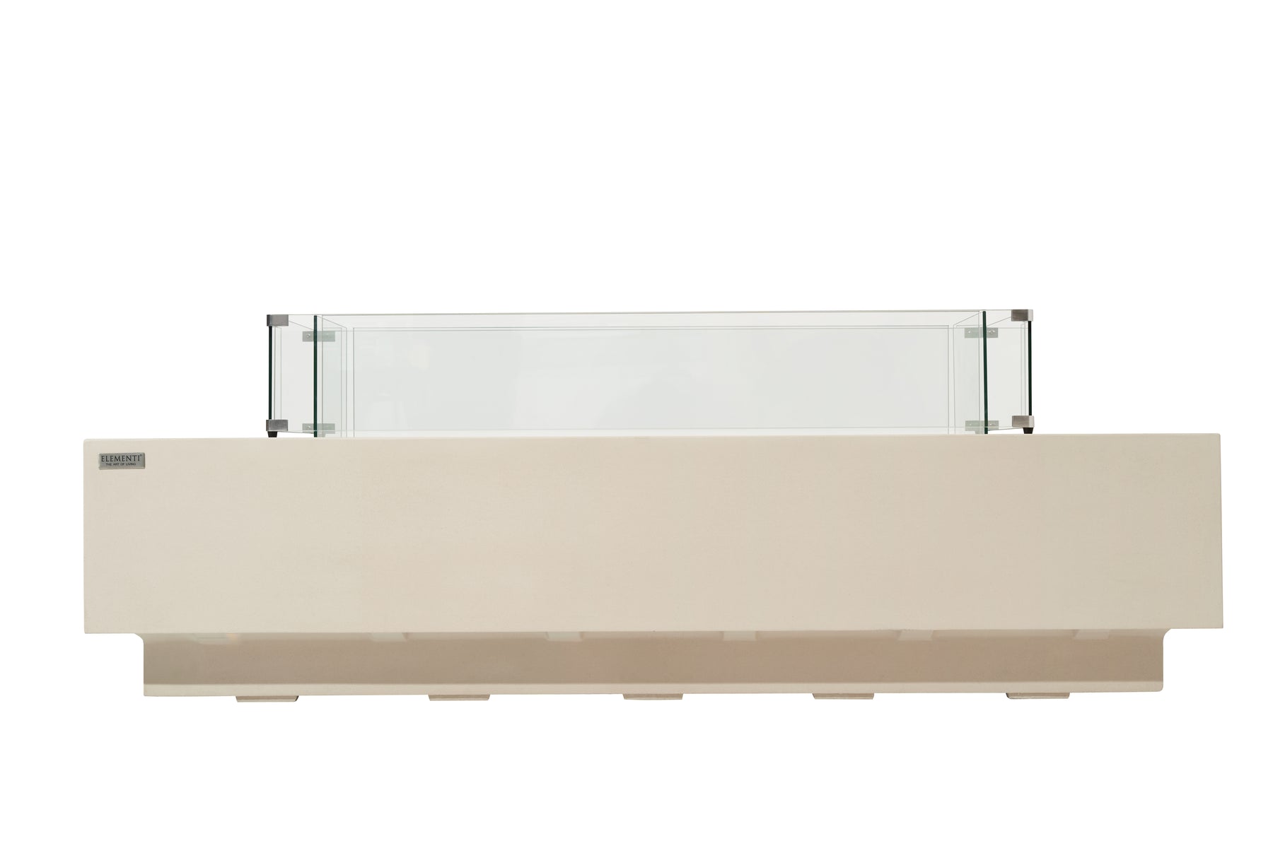 Elementi Ravello 72" Rectangle Frosted Cream White Concrete Liquid Propane Fire Pit