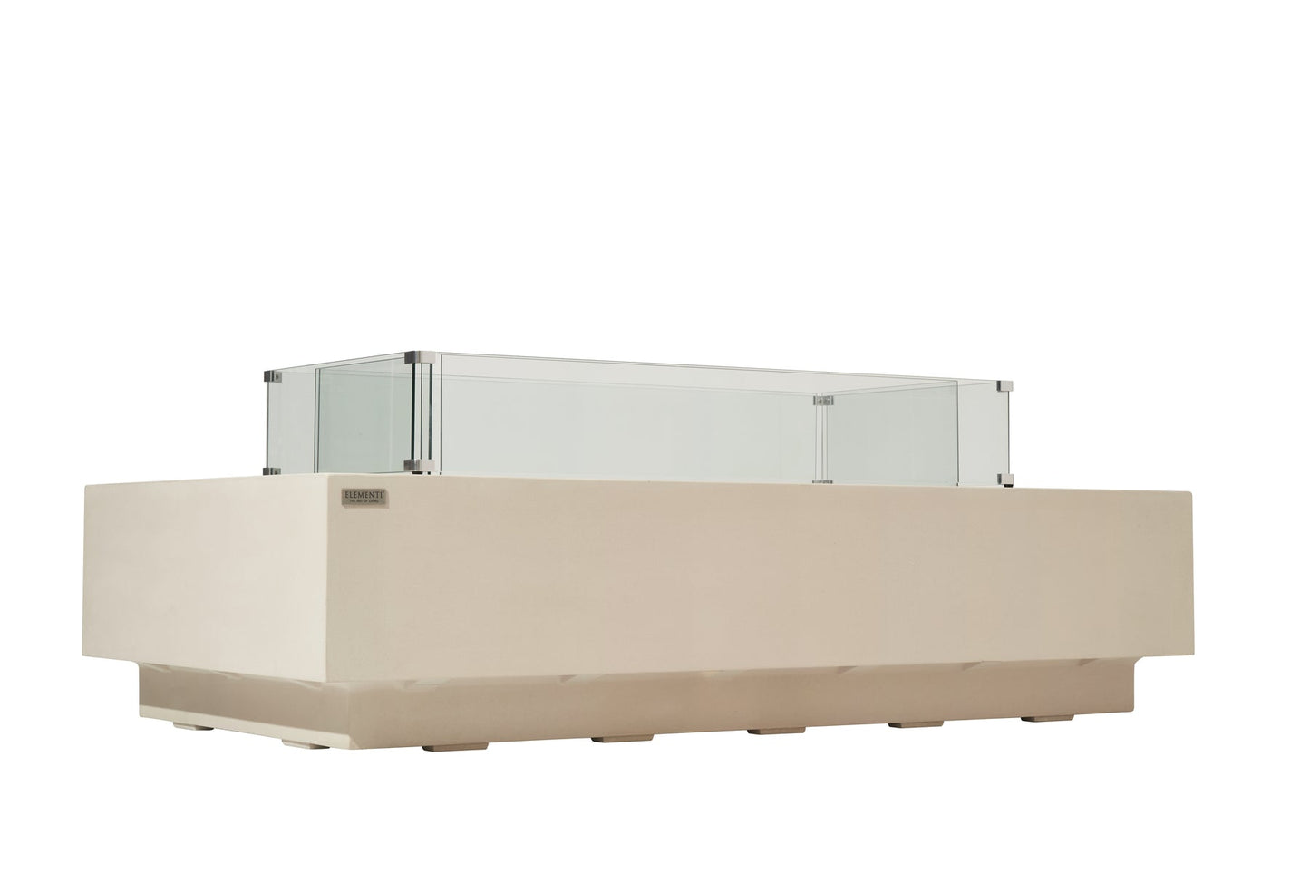 Elementi Ravello 72" Rectangle Frosted Cream White Concrete Liquid Propane Fire Pit